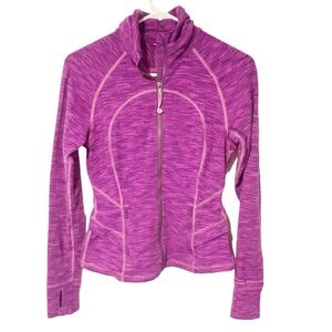 Lululemon Size 6 Hustle in Your Bustle Peplum Jacket Purple Full Zip Thumb Holes